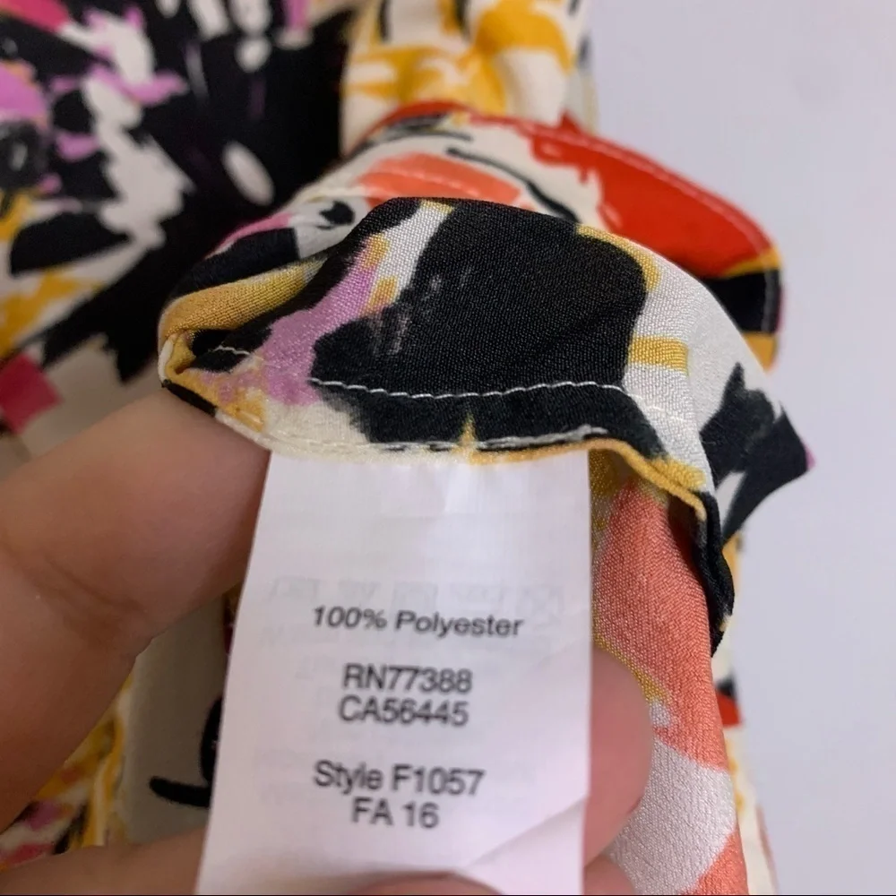 J crew sleeveless Floral Blouse bold multi color print women’s size 2